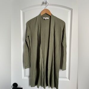LOFT Sage Green Open Front Cardigan